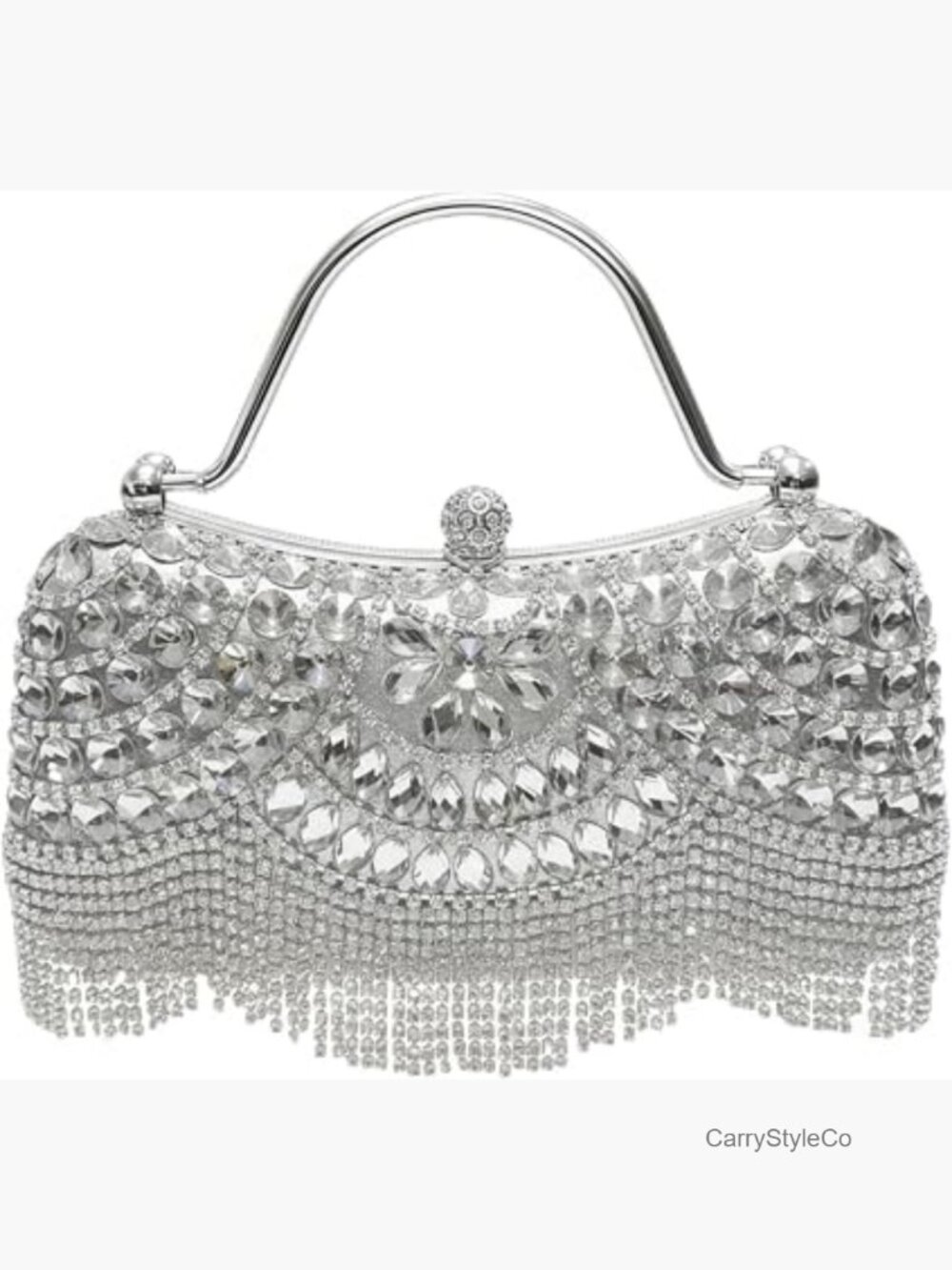 Fringe Rhinestone Clutch Evening Bag Crystal Handbag